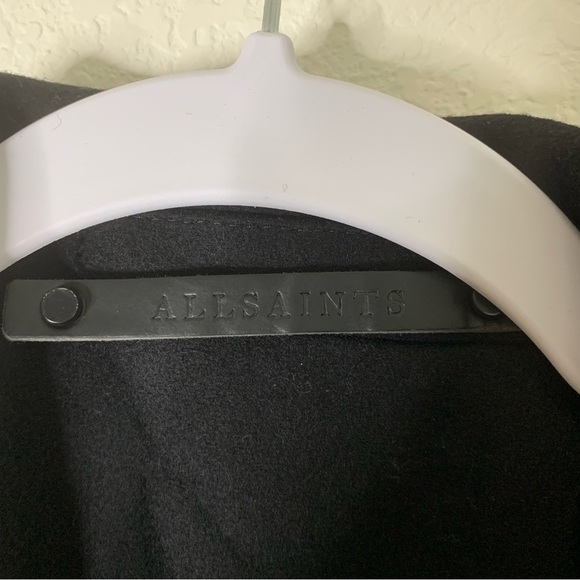 All Saints womens Black Wool one button Leni Coat 6 - Picture 6 of 12